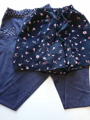 203 140cm GUキュロットスカート&西松屋パンツ