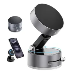 新品 【2025新型】360°回転式真空スマホホルダー 車載ホルダー 車 スマホスタンド 高性TPE吸盤 多樣な材質に対応 スワイベル 伸縮 N56強力磁石 360°回転可能 折りたたみ 真空吸着 磁気 コンパクト