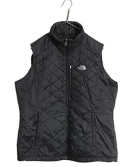 【お得なクーポン配布中!】 ノースフェイス 中綿 ナイロン ベスト レディース L / 古着 The North Face アウトドア 重ね着 フルジップ パッカブル ハイネック ブラック