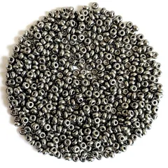 【 シードビーズ 丸大 3mm 20g 】 ガラスビーズ シード ビーズ ビーズクロッシェ グラスビーズ 海外製ビーズ ( m114-アンティークシルバー )