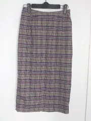 ◇ ◎ Andemiu アンデミュウ チェック 膝下丈 ロング ナロー スカート サイズS パープル マルチ レディース 【中古】 【1002800937370】