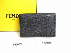 フェンディ FENDI セレリア ブラックレザー カードケース 名刺入れ メンズ レディース 【未使用保管品】