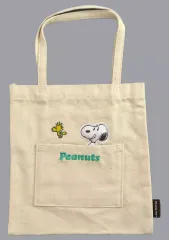 【中古】バッグ ウッドストック＆スヌーピー ミニトート アイボリー ふっくらアップリケ 「PEANUTS(SNOOPY)」