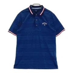 サイズ：L CALLAWAY キャロウェイ  半袖ポロシャツ 総柄 ネイビー系 [240101452699] ゴルフウェア メンズ ストスト