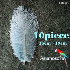 ◾️⭐︎【ORs3ライトブルー】10本15-19cm オーストリッチ フェザー 羽根
