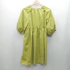 ◇ ⊂ ehka sopo エヘカソポ 五分袖 ミニ丈 ワンピース サイズF グリーン系 レディース E  【1412090031304】