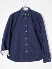 BURBERRY BLACK LABEL/バーバリー ブラックレーベル 裏チェック使い ホースマーク刺繍B.Dオックスフォード長袖シャツ【1】【MSHA74820】