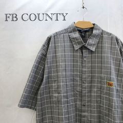 FB COUNTY エフビーカウンティ 半袖シャツ 3XL グレー チェック オープンカラーシャツ メンズ