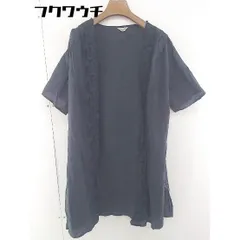 ◇ SM2 サマンサ モスモス 花刺繍 半袖 ロング カーディガン サイズ F チャコールグレー レディース  【1111080012223】