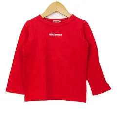 ミキハウス 長袖Ｔシャツ トップス ロゴT コットン キッズ 男の子用 110サイズ レッド MIKIHOUSE 【中古】