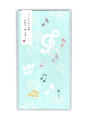 和紙 綾華のし袋 音楽 3枚入り 5709103 お札を折らないサイズ パールシルク印刷 封シール1シート付き 金封 祝儀袋 ぽち袋 NB エヌ・ビー