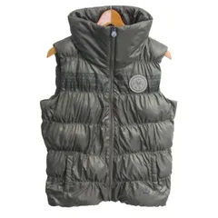 プーマ キルティングベスト ジャケット 中綿 スポーツウエア アウター レディース Mサイズ グレー PUMA 【中古】