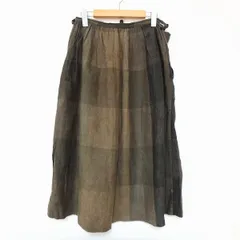 #spc ワイズ Y's ヨウジヤマモト YohjiYamamoto  スカート M カーキ系 チェック 麻 レディース [914359]のサムネイル