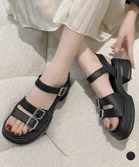 厚底サンダル レディース ベルトサンダル