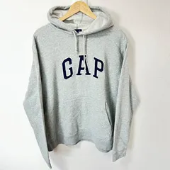 大きいサイズ◎(^w^)b GAP ギャップ スウェット プルオーバー パーカー フーディ トップス 裏起毛 ロゴ刺繍 トップス シンプル 定番 ベーシック アメカジ デイリー タウンユース ライトグレー メンズ サイズXL