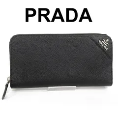 【美品】　PRADA プラダ　サフィアーノ　ジップアラウンド　長財布　ブラック　2ML317 QME F0002   RFID反応あり　現状品