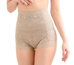 [ラウレアアコアコア] モカ XL ハイウエスト ショーツ ガードル レディース 補正 下着 パワーネット お腹 レース 女性 補正下着 シェイプアップ 伸縮素材 ウエストシェーバー ウエストレディース 軽量コ [ハイウエストショーツガードル モカ] [XL]