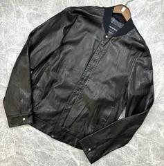  EMPORIO ARMANI （エンポリオアルマーニ） ラムレザー ライダースジャケット ジップアップ ブルゾン レザージャケット  メンズ ジャケット  Black 48のサムネイル