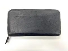 【訳あり】 PRADA プラダ サフィアーノ レザー ラウンドファスナー ロングウォレット 長財布 ブラック イタリア製