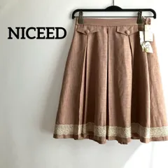 新品未使用タグ付きNICEED台形ミニスカート茶色ブラウンSレースかわいい