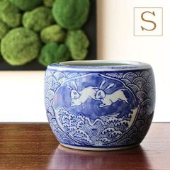 陶器　古道具　火鉢　手あぶり　鉢カバー　絵柄が綺麗に描かれてる　小物入れにも 蒔絵火鉢 蒔絵手あぶり 民具 鉢カバーAntique Sam's Collection