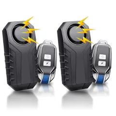 バイク 遠隔 防犯アラーム 2セット ブザー リモコン付属 振動感度設定 音量 音色 自転車 盗難 泥棒 グッズ 防犯 車 セキュリティ BOBOHAN