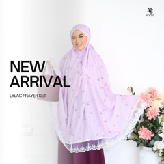 MUKENA-MOSLEM WEAR PRAYING WEAR MOSLEM PRAYING CLOTH SILK LYLAC FULL SET POUCH ムスリム イスラム教 宗教 民族衣装 礼拝 ファッション レディース 服 女性 おしゃれ 軽い 軽量