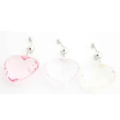 １８ＧBIGアクリルハート 耳兼用ボディピアス ヘソピアス へそピアス 耳ピアス