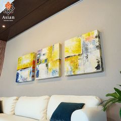 絵画 インテリア アートパネル 3枚 抽象画 モダン 北欧 壁掛け 玄関 おしゃれ アート 絵 大型 大きい アジアン バリ 40×40 (55)