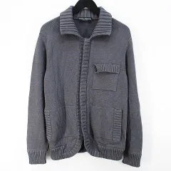 ドルチェ&ガッバーナ ドルガバ DOLCE&GABBANA 長袖 ニット カーディガン 48 グレー 灰 リブ ジップアップ 3P 綿 コットンのサムネイル