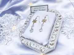 グリーンアメジストのスノードロップピアス[14kgf]