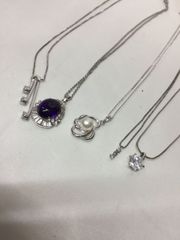 S【ヴィンテージ】シルバー 金メッキ ネックレス 5点セット レディースアクセサリー SV925 おしゃれ