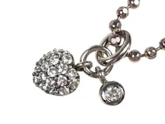 フォリフォリ　Folli Follie　ハート×ラインストーン　ボールチェーン　ネックレス　シルバー925　送料無料