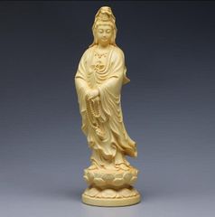 崖柏木製 御龍観音 木彫り仏像 観音様 龍神 開運祈願 招財納福 瑕疵 