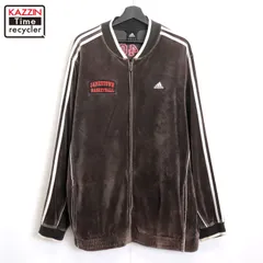 00s adidas スリーストライプ ベロア トラックジャケット メンズ 表記Lサイズ