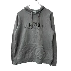 Columbia ロゴスウェットパーカー S グレー コロンビア フーディー 裏起毛 プリント トップス 古着卸 アメリカ仕入 a708-5902