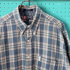 90s CHAPS Ralph Lauren チェックシャツ　ネイビー