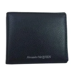 Alexander McQueen アレキサンダーマックイーン ウォレット レザー カードケース マネークリップ 名刺入れ ロゴ ブラック系【中古】のサムネイル