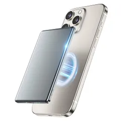 超薄型 モバイル バッテリー MagSafe対応 軽量 小型 8000mAh ワイヤレス充電器 マグネット式 15W急速充電 PSE認証済み