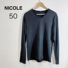 NICOLE 長袖カットソー Vネックカットソー インナー 長袖 オールシーズン メンズ ロンT グレー 50 LL