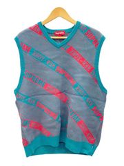 シュプリーム SUPREME Stripe Sweater Vest Teal ニットベスト コットンベスト ティール ベスト グリーン Lサイズ 101MT-2702