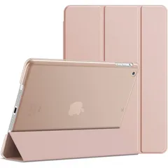【大人気】JEDirect iPad Air ケース (第1世代) レザー 三つ折スタンド オートスリープ機能 スマートカバー (ローズゴールド)