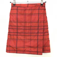 【超美品】マリクレール 中綿リバーシブルスカート レッド×ネイビー チェック 裏ネイビー 2WAY レディース  ゴルフウェア marie claire