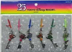 【中古】ストラップ(キャラクター) ドリームキー ストラップ(6個入り) 「ディズニー」 25周年記念グッズ