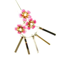 髪飾り 成人式 振袖 前撮り 袴 花 浴衣 夏祭り 花火大会 ピンク シルバー 桜 さくら パール ビラ ビラ簪 かんざし キラキラ お No.9-4531