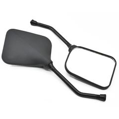 【人気商品】スクエア バックミラー オフロードミラー 正ネジ M10 正ネジ レトロスクーター バイク ミラー 10MM 汎用 左右セット オートバイミラー バイクミラー カスタム スズキ用 GT250用 ｓｏｌａａｙ CBR400F用 ブラック