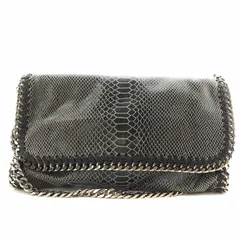 ステラマッカートニー STELLA McCARTNEY ファラベラ ワンショルダーバッグ パイソン柄 チェーン 黒 ブラック /AN16