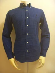 26中古品 RALPH LAUREN ラルフローレン メンズ スリムフィット 長袖ボタンダウンシャツ ギンガムチェック