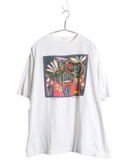90年代 ヴィンテージ ファブリックアート コーヒーTシャツ シングル 