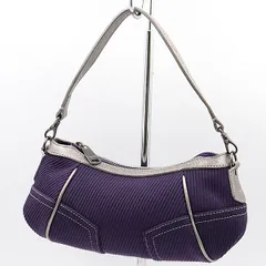 良品 バーバリー ブルーレーベル バイオレット/シルバー キャンバス/レザー ガンメタリック金具 ハンドバッグ NSY 2000000 NSK